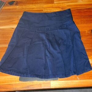 Pleated skirt with built-in Shorts with ribbon accent / Uniform bottoms